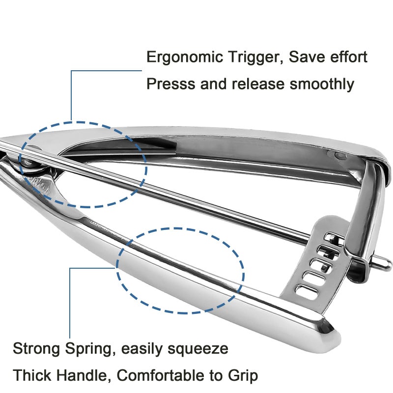 Saebye Cookie Scoop Set, Ice Cream Scoop Set, 3 PCS Metal Ice Cream Scoop Trigger Include Large-Medium-Small Size, Select 18/8 Stainless Steel, Secondary Polishing - Image 4